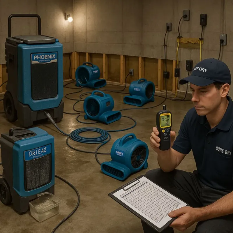 Structural Drying and Dehumidification process in Baldwin, FL